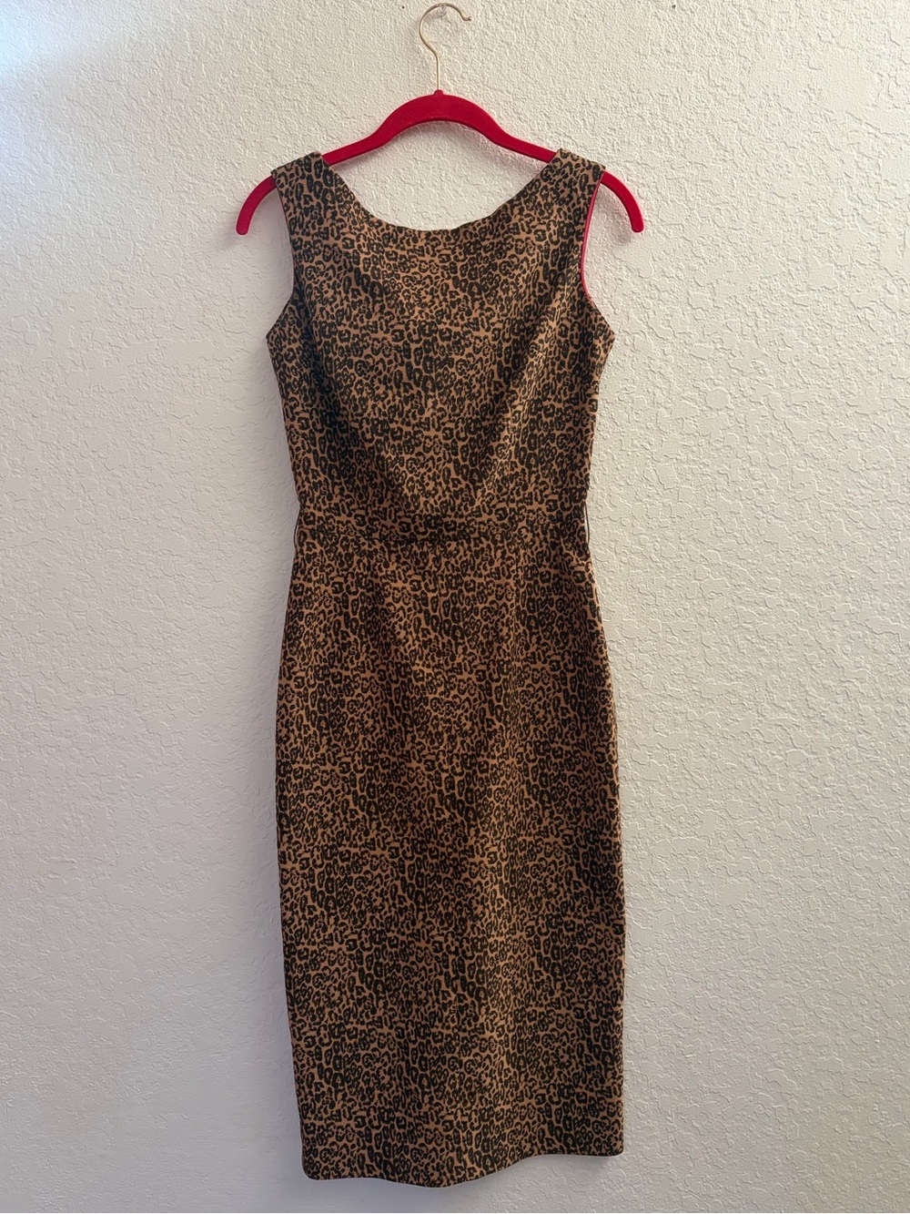 Bettie Page Retro Leopard Print Midi Dress